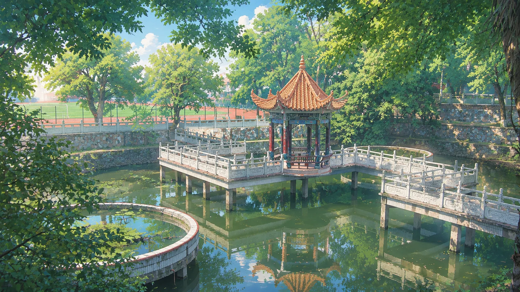 祁阳一中校园插画